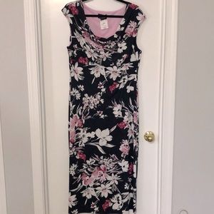 Long blue and pink floral dress. NWT